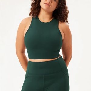 Girlfriend Collective Dylan Tank Bra in Moss